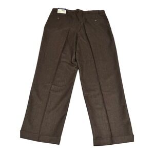 NWT Savile Row Men's 40x30 Brown Pleated Worsted Wool Dress Pants